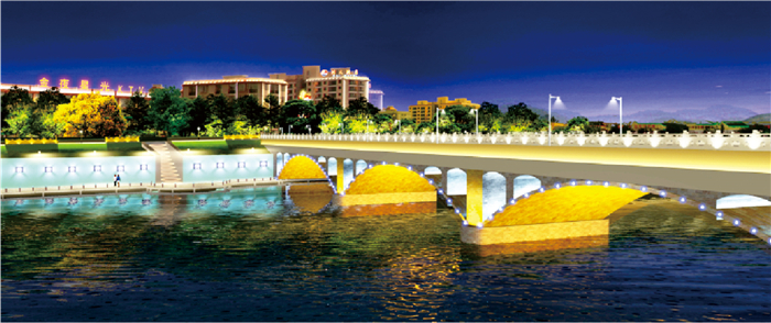 白沙县牙叉河两岸景观亮化